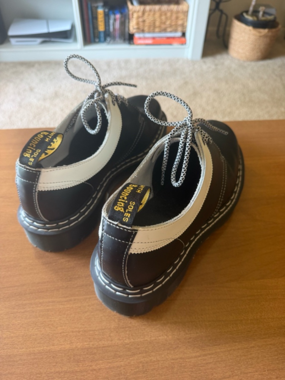 Dr. Martens Oxfords, Black and White Contrast - Picture 6 of 10